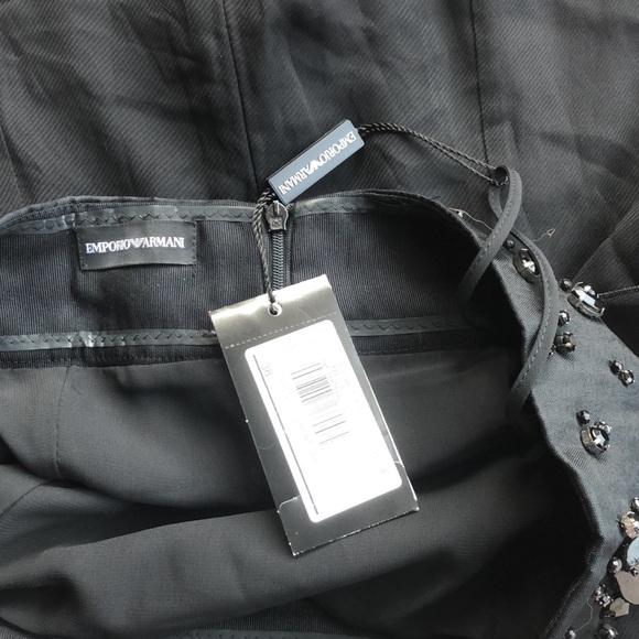 NWT Emporio Armani strapless jewel beaded 100% silk flyaway layered minidress - Picture 6 of 15